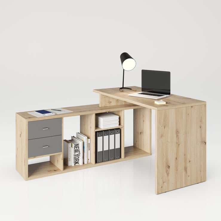 Fortuna - Bücherregal, Büroregal, Raumteiler mit 6 Fächern, asymmetrische Aufteilung
