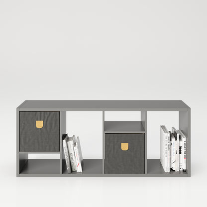 Fortuna - Bücherregal, Büroregal, Raumteiler mit 6 Fächern, asymmetrische Aufteilung