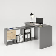 Fortuna - Bücherregal, Büroregal, Raumteiler mit 6 Fächern, asymmetrische Aufteilung