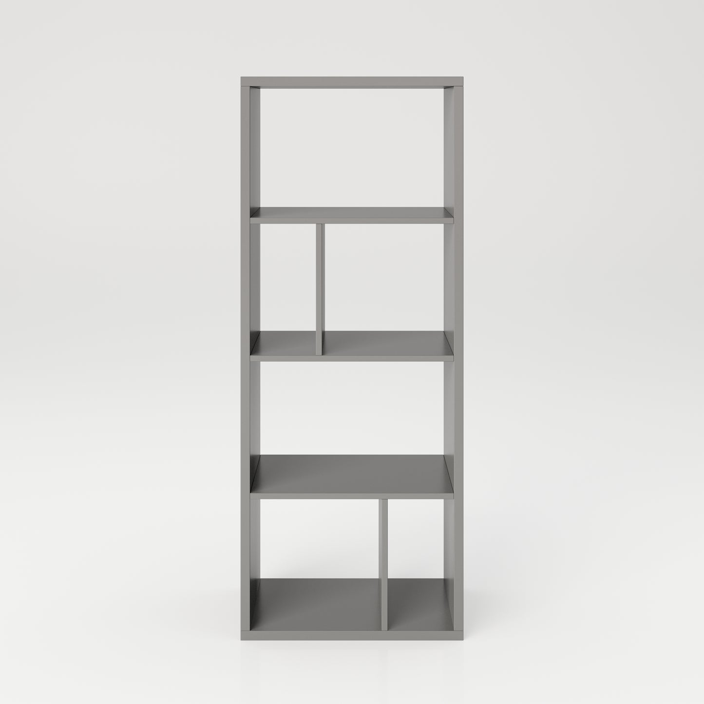 Fortuna - Bücherregal, Büroregal, Raumteiler mit 6 Fächern, asymmetrische Aufteilung