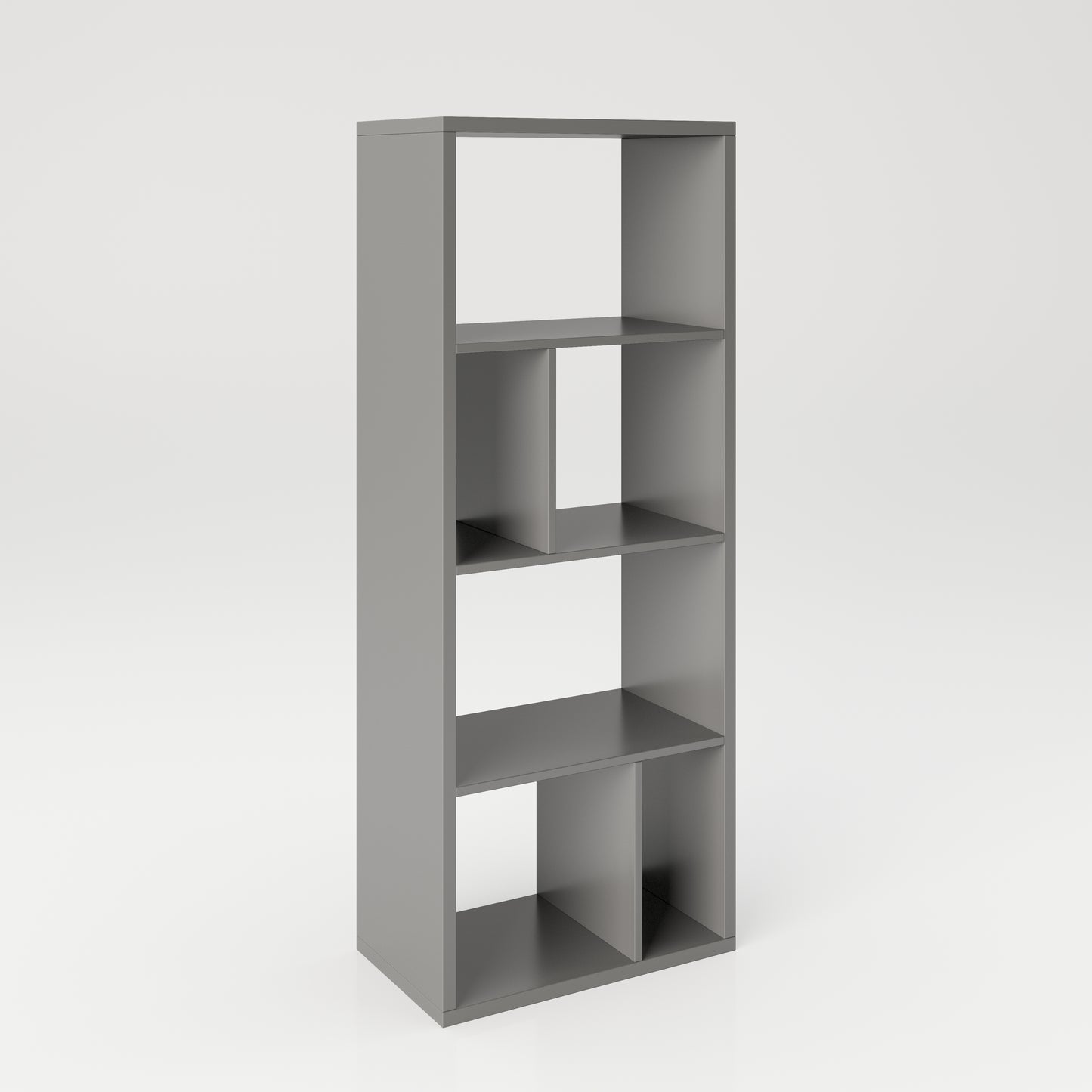 Fortuna - Bücherregal, Büroregal, Raumteiler mit 6 Fächern, asymmetrische Aufteilung