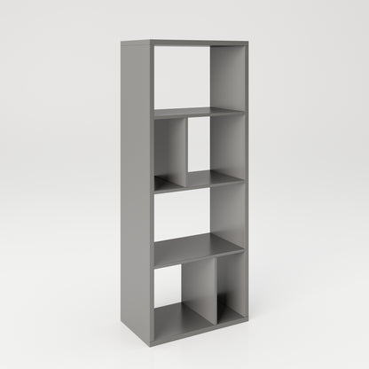 Fortuna - Bücherregal, Büroregal, Raumteiler mit 6 Fächern, asymmetrische Aufteilung