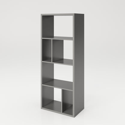 Fortuna - Bücherregal, Büroregal, Raumteiler mit 6 Fächern, asymmetrische Aufteilung