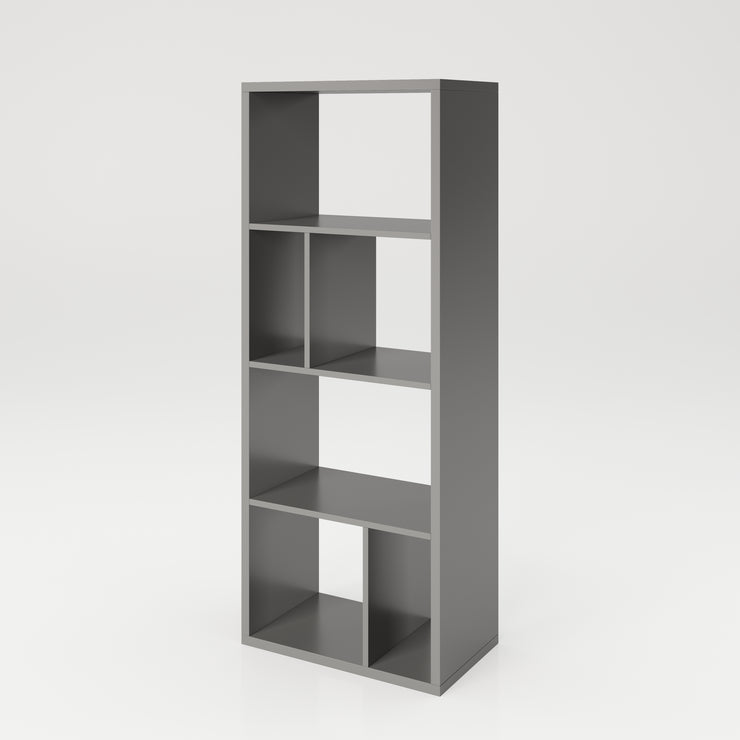 Fortuna - Bücherregal, Büroregal, Raumteiler mit 6 Fächern, asymmetrische Aufteilung