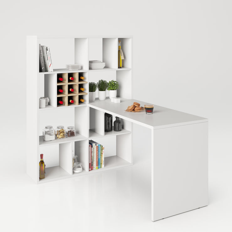 Fortuna - Bücherregal, Büroregal, Raumteiler mit 12 Fächern, asymmetrische Aufteilung