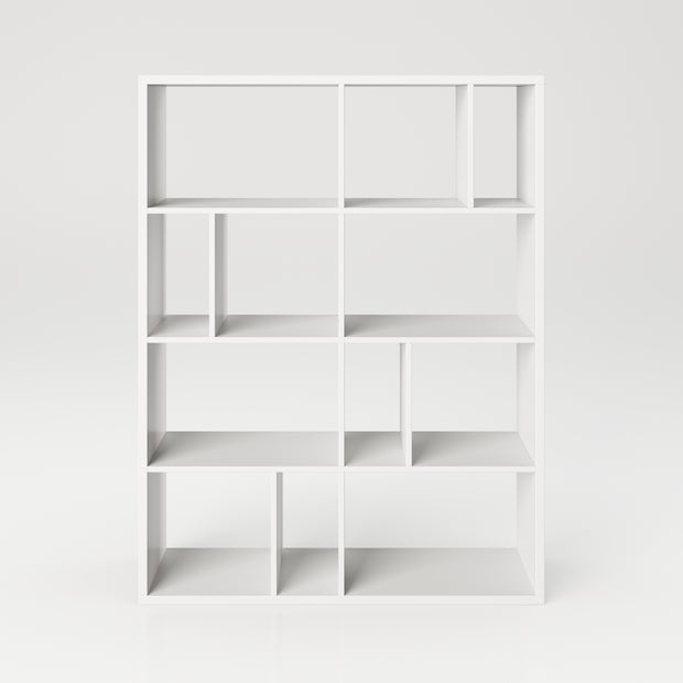 Fortuna - Bücherregal, Büroregal, Raumteiler mit 12 Fächern, asymmetrische Aufteilung