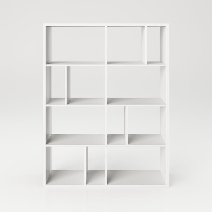 Fortuna - Bücherregal, Büroregal, Raumteiler mit 12 Fächern, asymmetrische Aufteilung