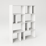 Fortuna - Bücherregal, Büroregal, Raumteiler mit 12 Fächern, asymmetrische Aufteilung