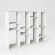 Fortuna - Bücherregal, Büroregal, Raumteiler mit 12 Fächern, asymmetrische Aufteilung