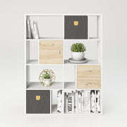 Fortuna - Bücherregal, Büroregal, Raumteiler mit 12 Fächern, asymmetrische Aufteilung