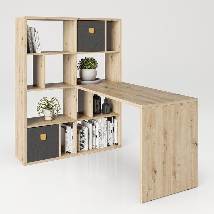 Fortuna - Bücherregal, Büroregal, Raumteiler mit 12 Fächern, asymmetrische Aufteilung