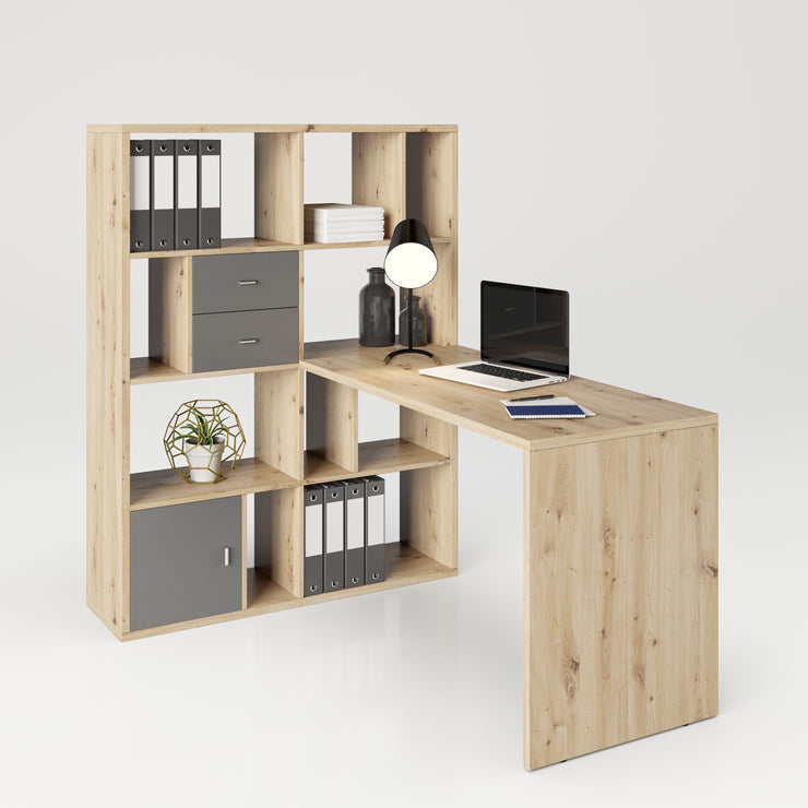 Fortuna - Bücherregal, Büroregal, Raumteiler mit 12 Fächern, asymmetrische Aufteilung