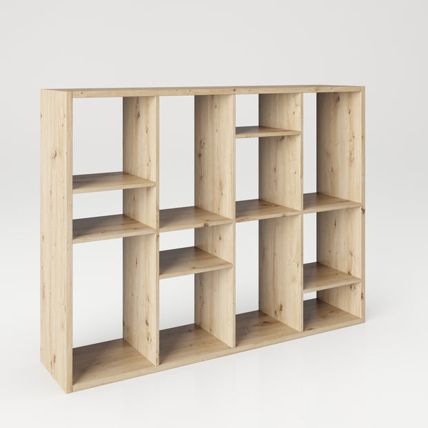 Fortuna - Bücherregal, Büroregal, Raumteiler mit 12 Fächern, asymmetrische Aufteilung