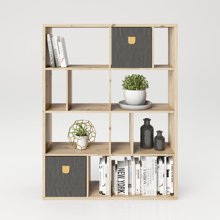 Fortuna - Bücherregal, Büroregal, Raumteiler mit 12 Fächern, asymmetrische Aufteilung