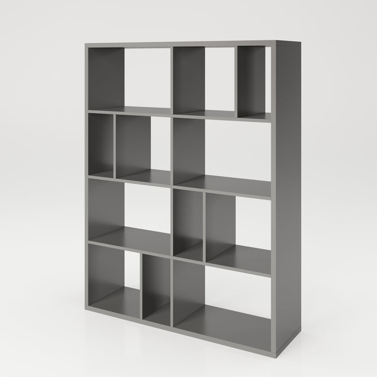 Fortuna - Bücherregal, Büroregal, Raumteiler mit 12 Fächern, asymmetrische Aufteilung