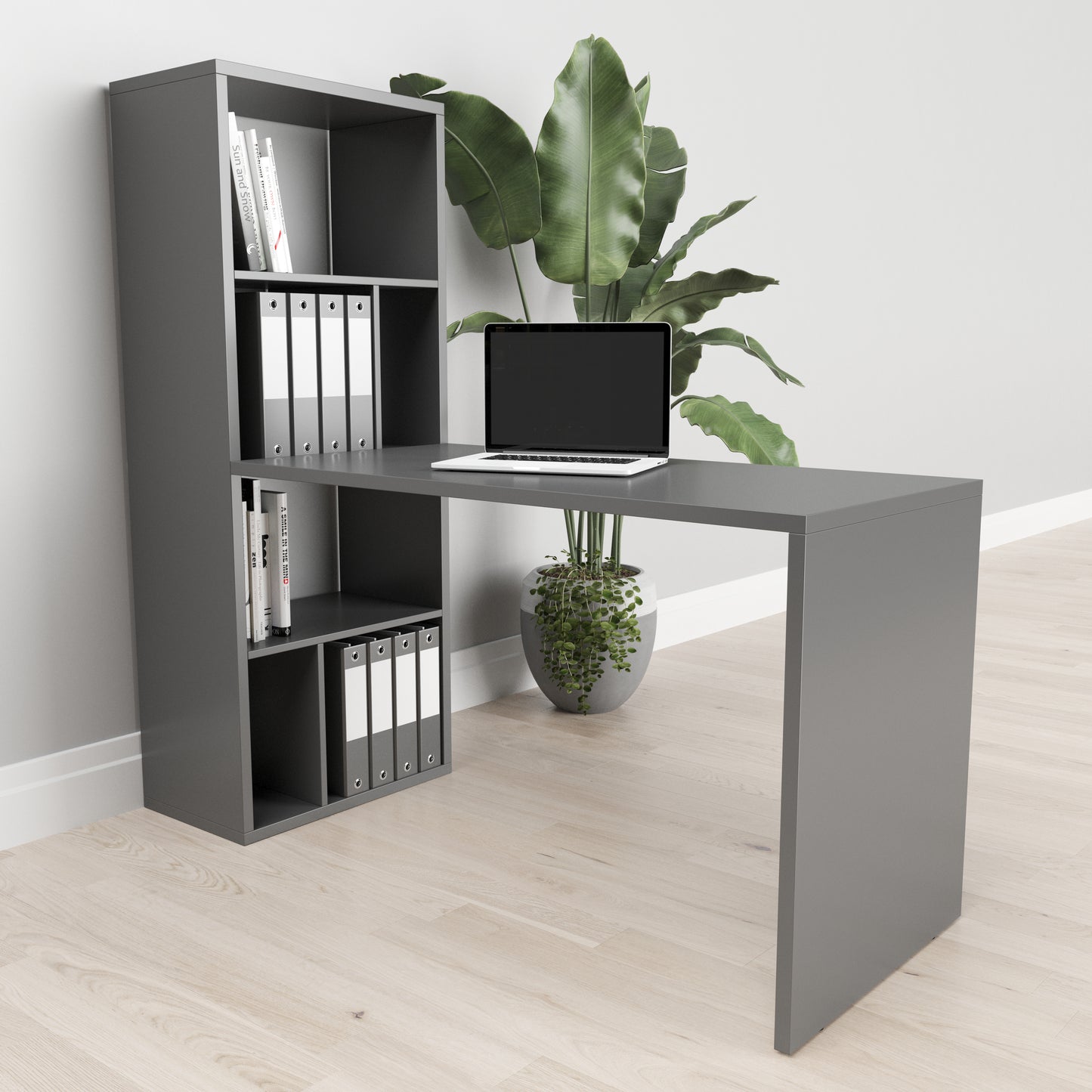 Fortuna - Bücherregal, Büroregal, Raumteiler mit 6 Fächern, asymmetrische Aufteilung