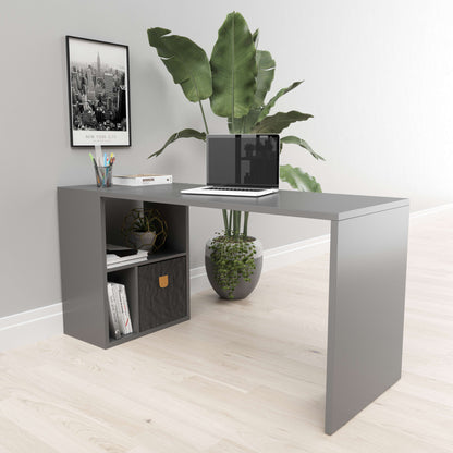 Fortuna - SET , Regal mit 3 Fächern inkl. Schreibtischanbau, Bücherregal, Büroregal, Raumteiler, Fächer in asymmetrischer Aufteilung