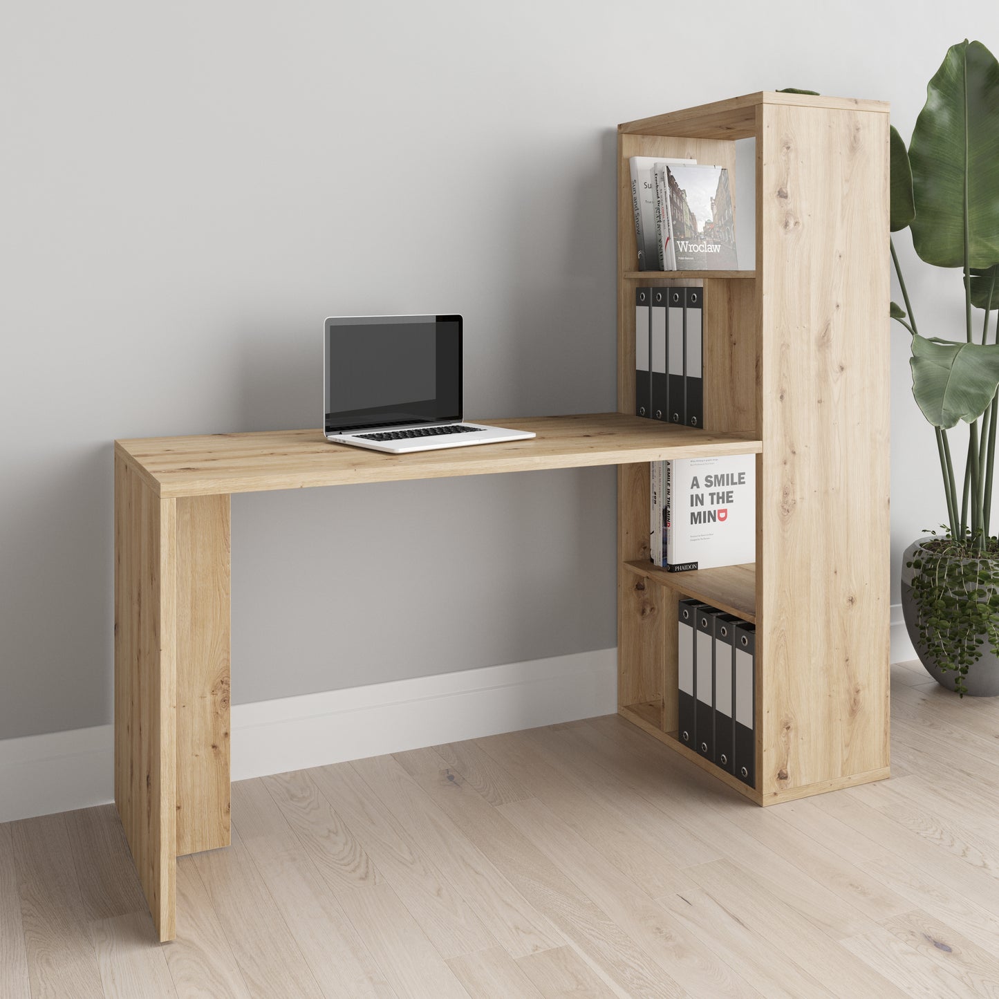 Fortuna - Bücherregal, Büroregal, Raumteiler mit 6 Fächern, asymmetrische Aufteilung