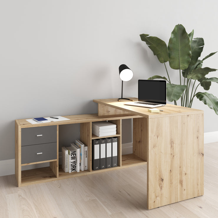 Fortuna - Bücherregal, Büroregal, Raumteiler mit 6 Fächern, asymmetrische Aufteilung